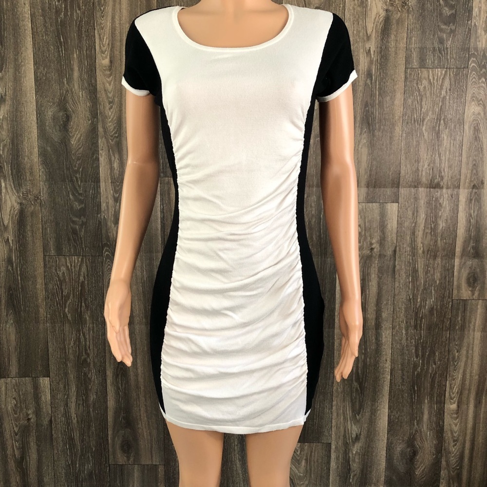 Express black & white colorblock dress
